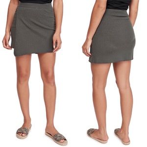 Free people mod faux ribbed wrap mini skirt